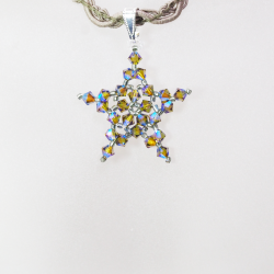 Pendant 30cm - Crater-Khaki Braid - Pendant 30cm - Laiton argenté